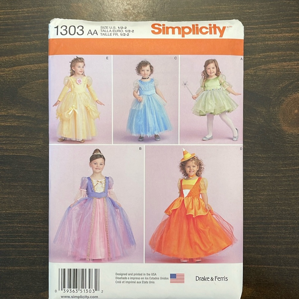 Simplicity Pattern 1303 UNCUT Princess and Fairy Costumes